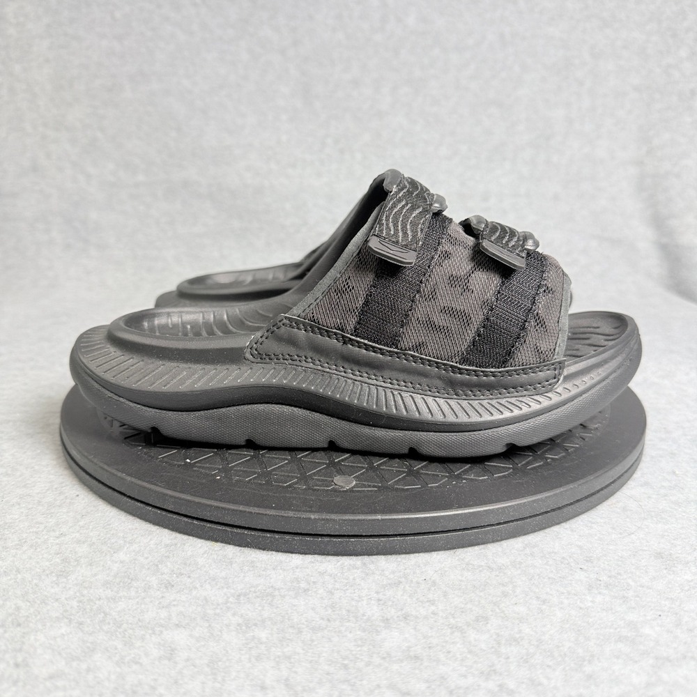 Hoka Ora Luxe Black Recovery Slides Sandals Mens 4 Womens 6 1134150-BBLC
